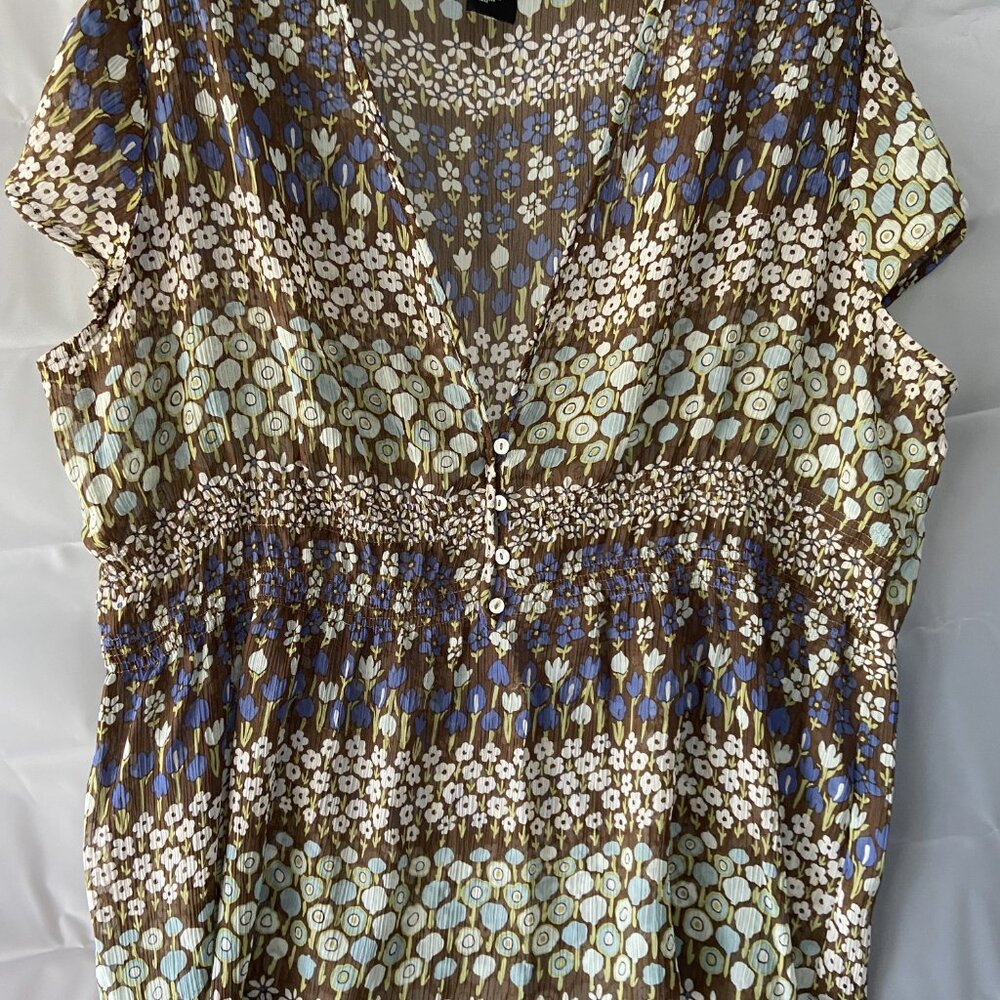 R.Q.T X-Large Blouse, Slit Cap Sleeve